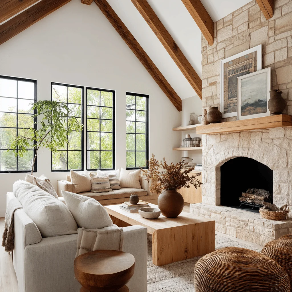 modern-cottage-ranch-home-interior-with-neutral-palette-exposed-beams-white-walls-natural-light-farmhouse-sofa-stone-fireplace